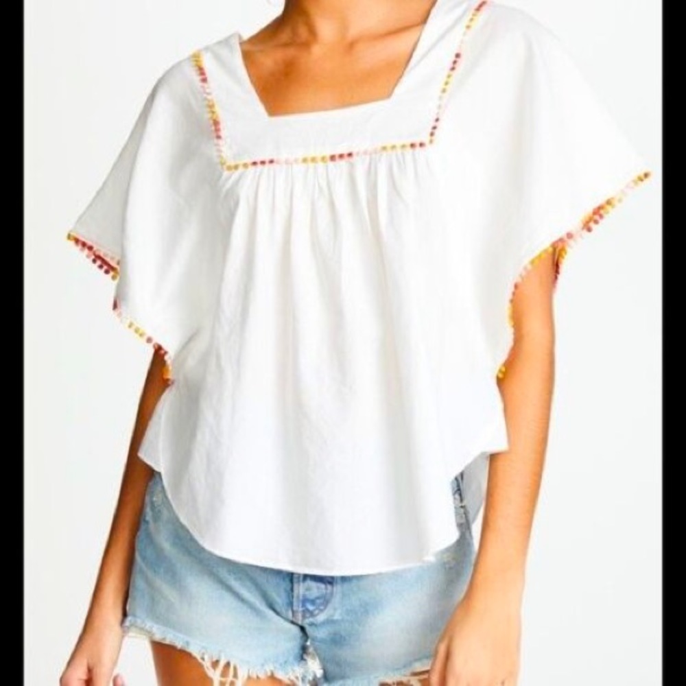 Madewell Pom-Pom Butterfly Top